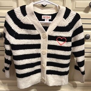 Cat & Jack Kids Black and White Striped Cardigan